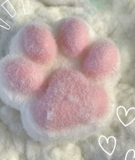 Cute cat paw white [flocking type]