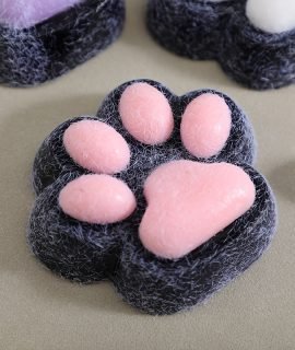 Cute cat paw black [flocking type]